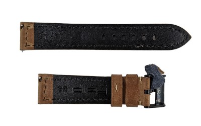 Vintage padded leather watch strap, 22mm, Brown, CP000397.22.03