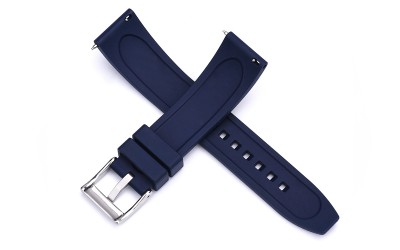 Premium grade FKM rubber watch strap, 22mm, Blue, JP-RWB041-22P-2A