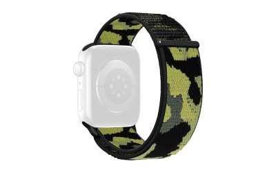 Camouflage textile strap for Apple Watch 42/44/45/49 mm, Green military pattern