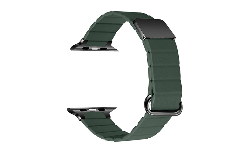 Microfiber leather strap with magnetic closure for Apple Watch 42/44/45/49 mm, Green, RSP-39-00A-3