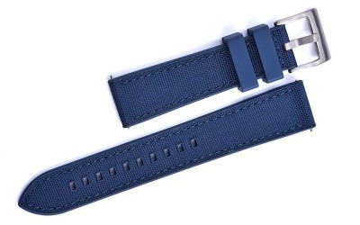 Sailcloth FKM Rubber Sports Watch Strap, 20 mm, Blue, JP-RWB064-20PC-2A
