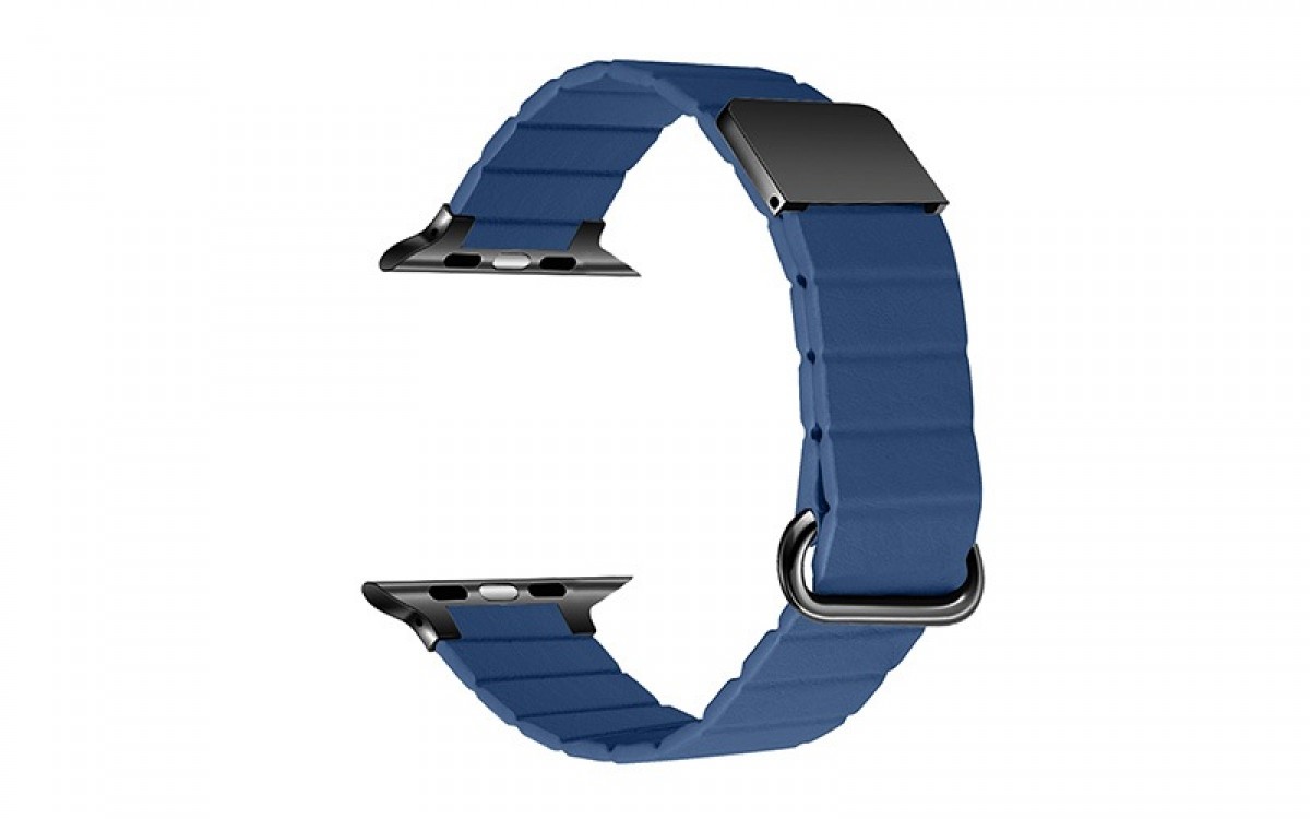 Microfiber leather strap with magnetic closure for Apple Watch 42/44/45/49 mm, Blue, RSP-39-00A-4