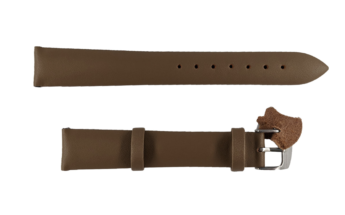 Smooth matte leather watch strap, 14mm, Beige, CP000301.14.17