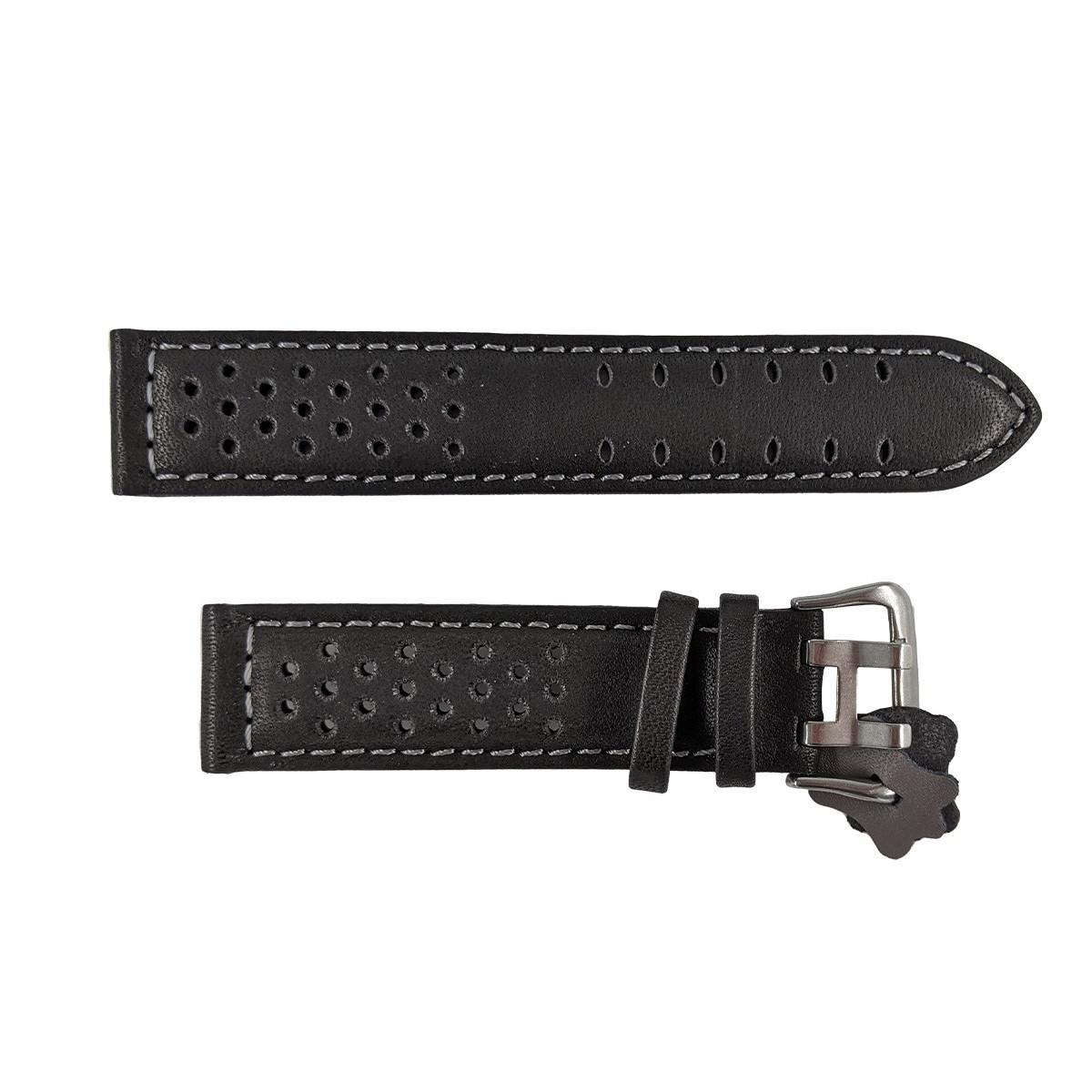 Leather watch strap, Rally model, 24mm, Black, CP000380.24.54