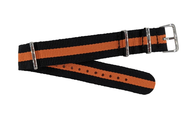 NATO watch strap, 20mm, Black, Orange, CP000387.20.56