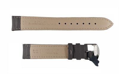 Smooth padded matte leather strap with stitching, 20mm, Grey, CP000302.20.07