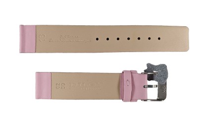 Unstitched smooth leather watch strap, 18mm, Pink, CP000327.18.13
