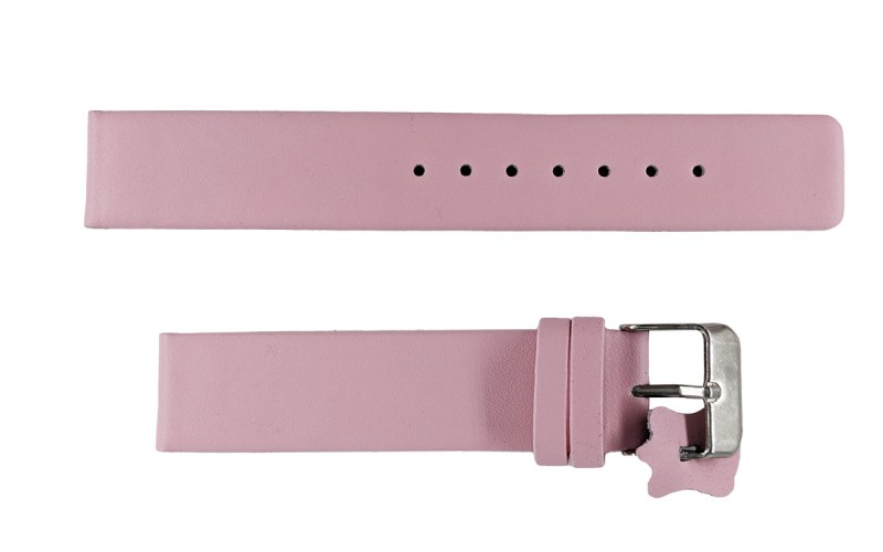 Unstitched smooth leather watch strap, 18mm, Pink, CP000327.18.13