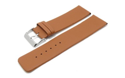 Unstitched smooth leather watch strap, 18mm, Brown, CP000327.18.03