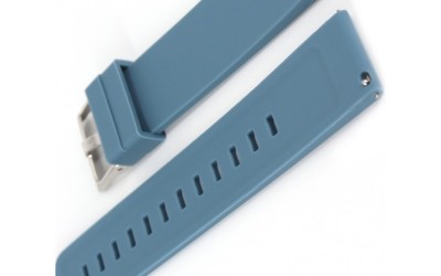 Straight silicone watch strap, 20 mm, Blue