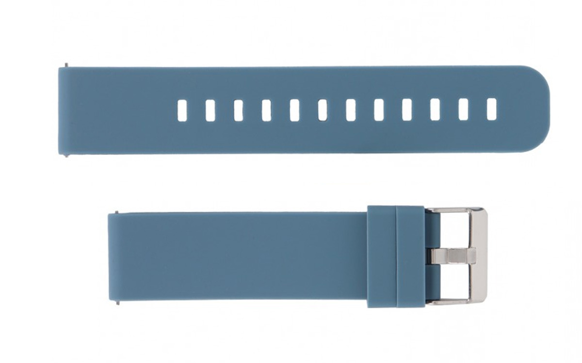 Straight silicone watch strap, 20 mm, Blue