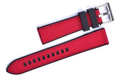 Sailcloth FKM Rubber Sports Watch Strap, 22 mm, Red, JP-RWB064-22PC-4A