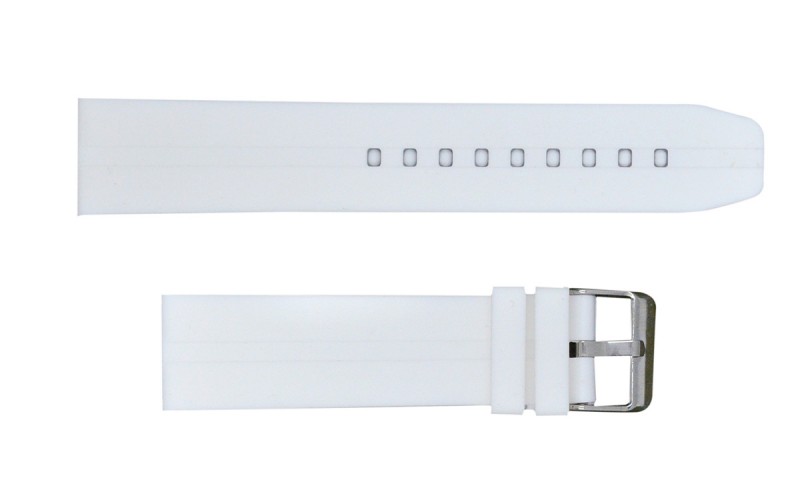 Silicone watch strap, Extra Long, 20mm, White, CSSBR03L.20.22