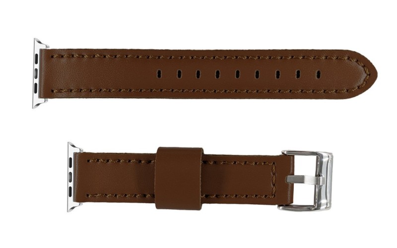 Vegan leather Apple Watch strap, 20mm, Brown, iCP000415.20.02
