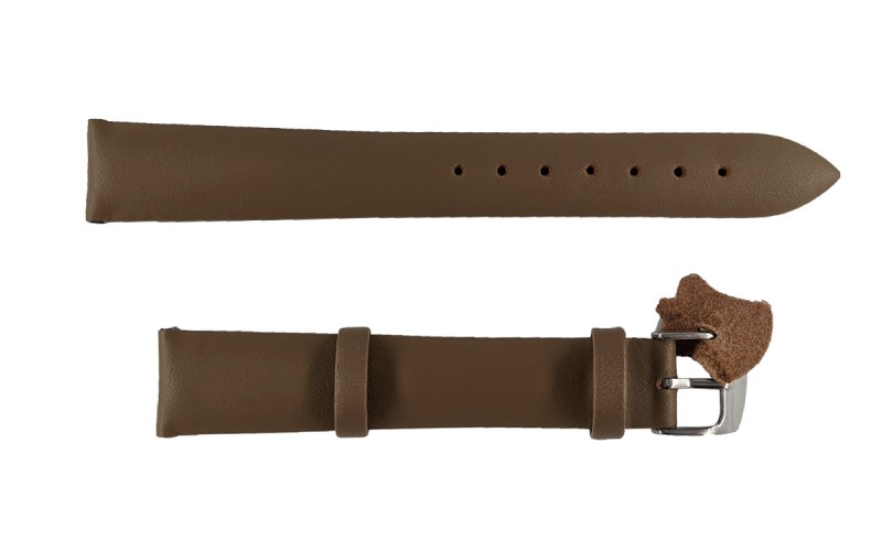 Smooth matte leather watch strap, 16mm, Beige, CP000301.16.17