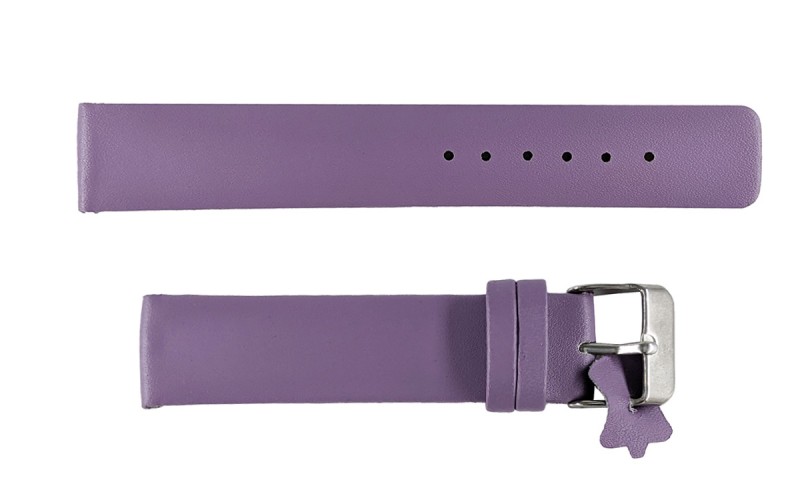 Unstitched smooth leather watch strap, 18mm, Purple, CP000327.18.18