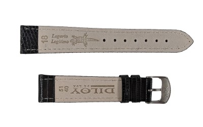 Genuine lizard leather watch strap, 14mm, Black, CP00P331.14.01