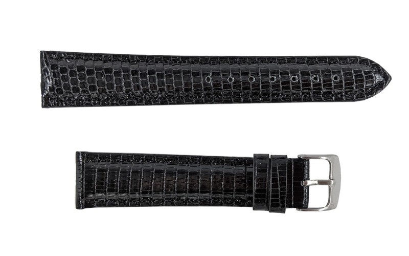 Genuine lizard leather watch strap, 16mm, Black, CP00P331.16.01