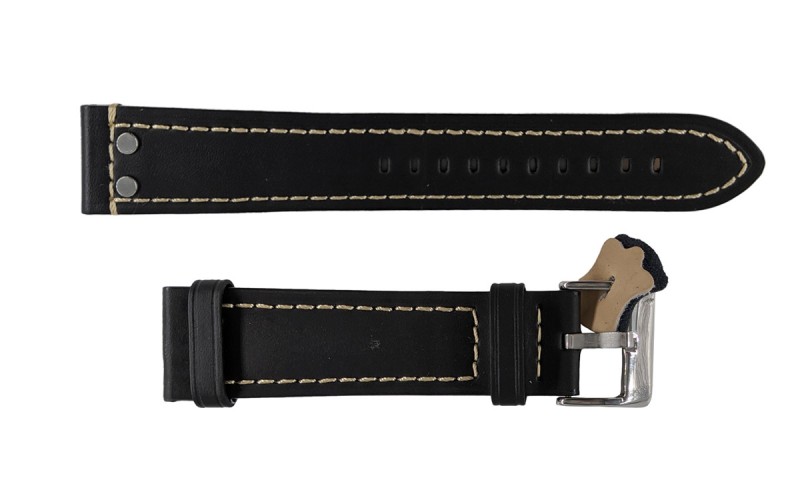Aviator watch strap, 24mm, Black, CP000381.24.01