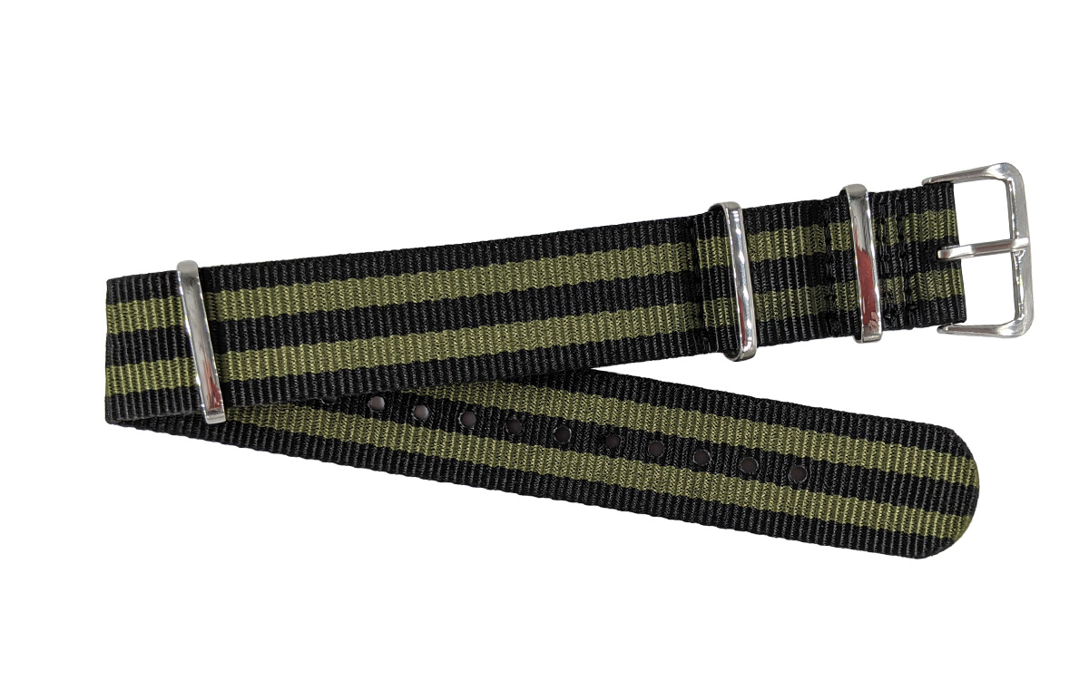 NATO watch strap, 20mm, Black, Army Green, CP000387.20.96