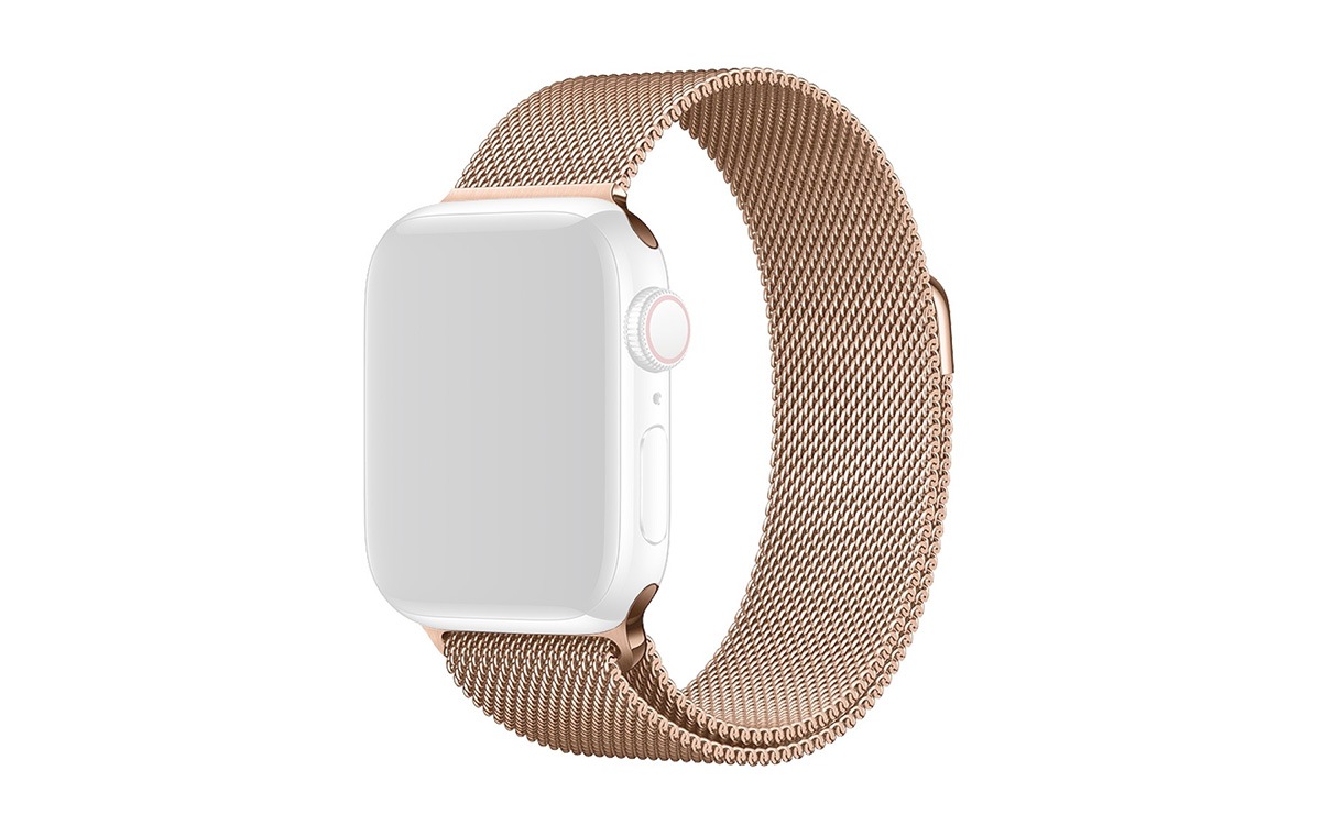 Mesh stainless steel band for Apple Watch 38/40/41 mm, Rose Gold, RSG-01-00A-9