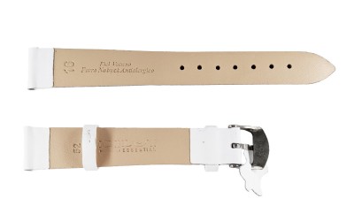 Smooth matte leather watch strap, 16mm, White, CP000301.16.22
