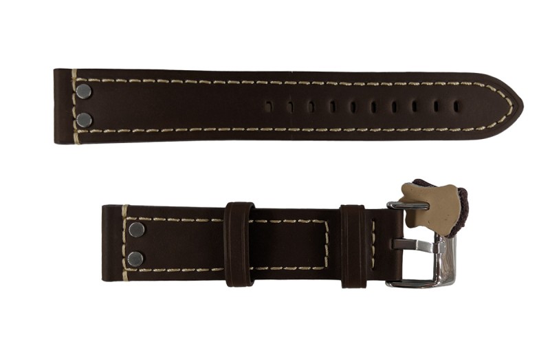 Aviator watch strap, 24mm, Brown, CP000381.24.02