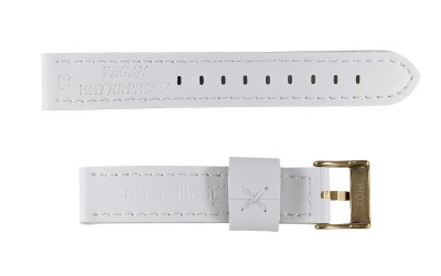 Vegan waterproof watch strap, 18mm, White, CP000415.18.22FB