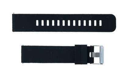 Straight silicone watch strap, 22mm, Black, CS0SBR40.22.01