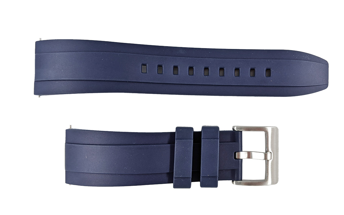 Premium grade FKM rubber watch strap, 20mm, Blue, JP-RWB041-20P-2A