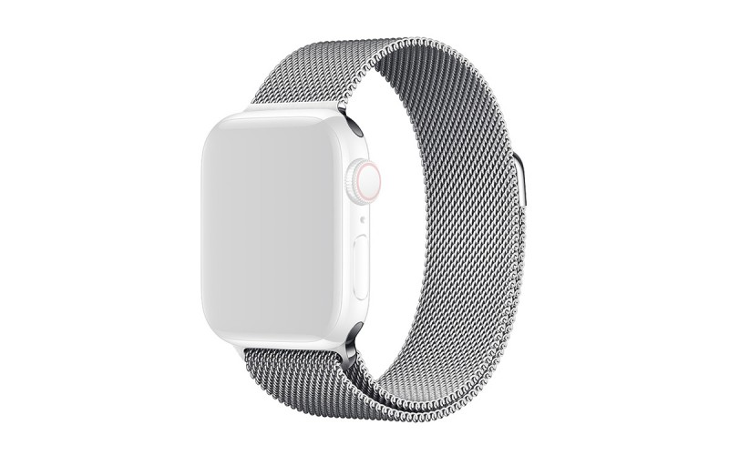 Mesh stainless steel band for Apple Watch 42/44/45/49 mm, Silver, RSG-01-00A-8B