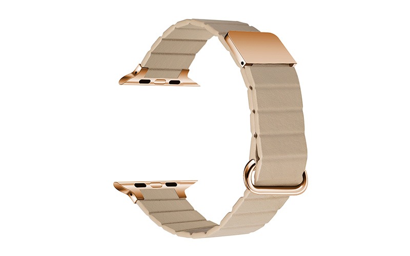 Microfiber leather strap with magnetic closure for Apple Watch 38/40/41 mm, Beige, RSP-39-00A-10