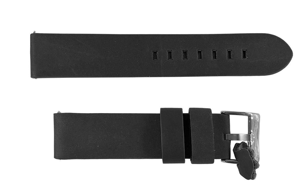 Vintage leather watch strap, 24mm, Black, CP000383.24.01