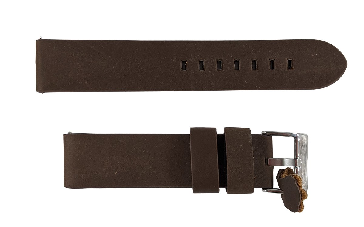 Vintage leather watch strap, 22mm, Brown, CP000383.22.02