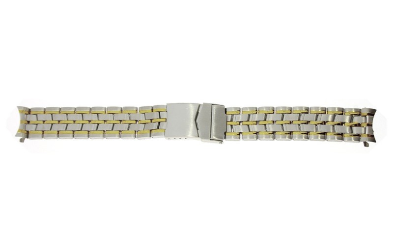Two-tone stainless steel watch band, 22mm, Silver, Gold, CM900.22C.DD