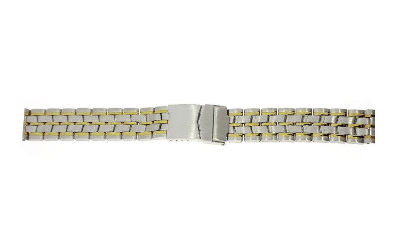 Two-tone stainless steel watch band, 20mm, Silver, Gold, CM900.20.DD