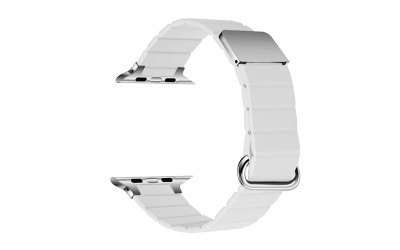 Microfiber leather strap with magnetic closure for Apple Watch 38/40/41 mm, White