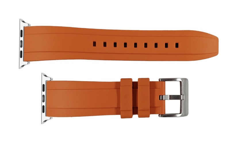 FKM rubber Apple Watch strap, 22mm, Orange, iJP-RWB041-22P-4A2