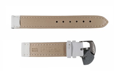 Smooth padded matte leather strap with stitching, 16mm, White, CP000302.16.22
