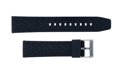 Silicone watch strap, 22 mm, Black