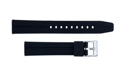 Silicone watch strap, 22 mm, Black
