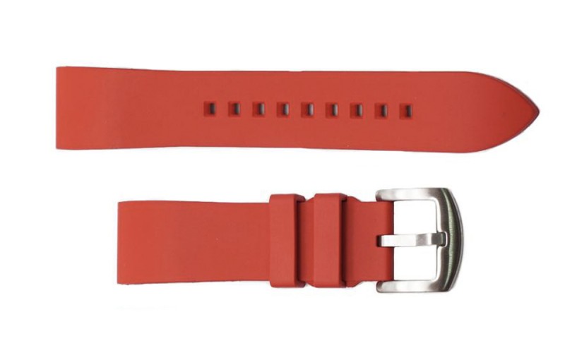 Sporty FKM rubber watch strap, 24mm, Red, JP-RWB0002-24P-4A