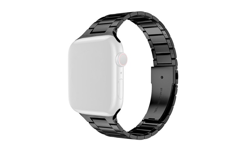 Solid stainless steel band for Apple Watch 42/44/45/49 mm, Black, RSG-32-00A-1