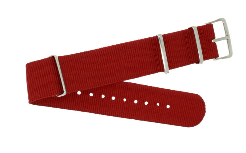 NATO watch strap, 20 mm, Red