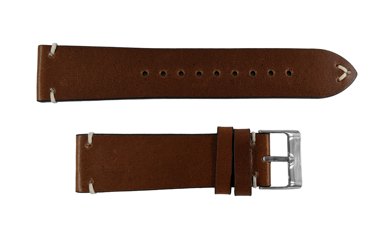 Top grain Italian leather watch strap, 20mm, Light Brown, JP-GLB065-20L-5A1