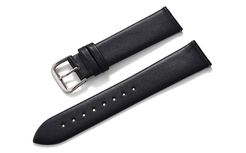 Ultra-thin genuine leather watch strap, 16 mm, Black Ultra-thin genuine leather watch strap, 16 mm, Black