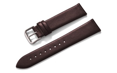 Ultra-thin genuine leather watch strap, 12 mm, Brown