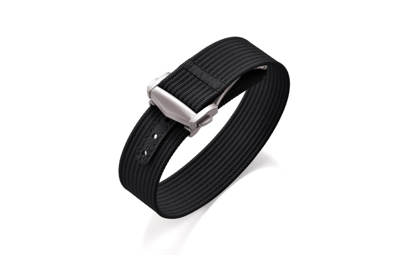 Woven nylon watch strap, 22 mm, Black Woven nylon watch strap, 22 mm, Black