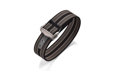 Woven nylon watch strap, 22 mm, Striped