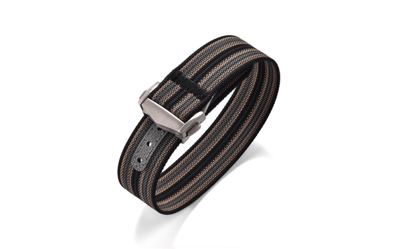 Woven nylon watch strap, 22 mm, Striped Woven nylon watch strap, 22 mm, Striped